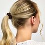 Silver Cloud Brown Satin Skinny Scrunchies Five Pack, thumbnail 2 of 5
