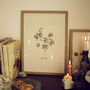 Blue Floral Forget Me Not Cottage Botanical Print, thumbnail 5 of 5