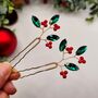 Handmade Festive Hair Pins Set Of Two, thumbnail 1 of 12