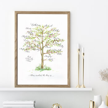 Personalised Calligraphy Family Tree Print, 6 of 10