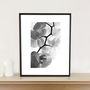 White Orchid Ii, Black And White, Art Print, thumbnail 1 of 7