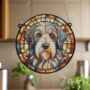 Bearded Collie Stained Glass Effect Suncatcher, thumbnail 4 of 6