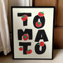 Maximal Tomato Print – Hand Drawn Fruit Illustration With Bold Typography Wall Art, thumbnail 4 of 7