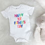 Bright Happy First Father's Day Babygrow, thumbnail 1 of 3