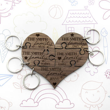 Personalised Our Family Heart Joining Keyrings, 3 of 4