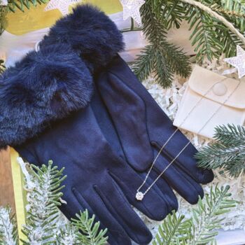 The Classic Christmas Gloves And Silver Necklace Gift Box, 11 of 12