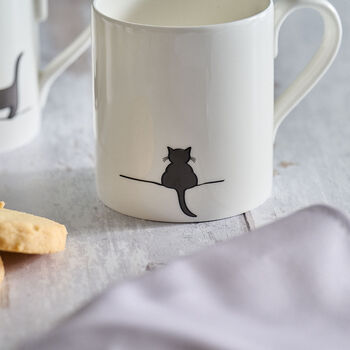 Crouching Cat Mug, Fine Bone China, 2 of 6