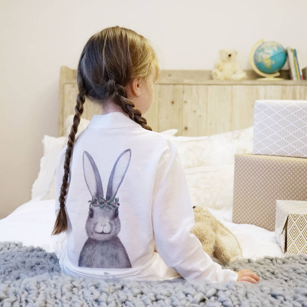 Personalised Winter Rabbit Children's Dressing Gown, 1 of 5