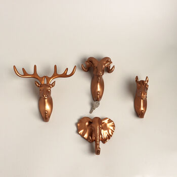 G Decor Ornamental Gold Animal Heads Resin Wall Hook, 2 of 10