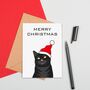 Black Cat Christmas Card, thumbnail 2 of 2