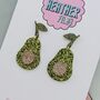 Avocado Glitter Resin Earrings, thumbnail 2 of 4