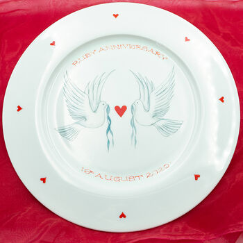 Dove And Heart Bone China Plate, 3 of 4