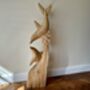 1m Tall Huge Hand Carved Wooden Mother And Baby Dolphin Ornament, thumbnail 3 of 12