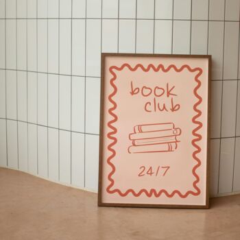 Book Club Wall Print | Red And Pink, 2 of 3