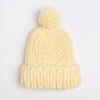 Kids Pom Pom Beanie Hat Knitting Kit, thumbnail 2 of 7