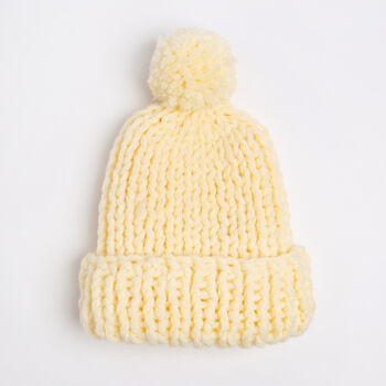 Kids Pom Pom Beanie Hat Knitting Kit, 2 of 7