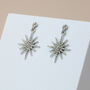 Gold Or Silver Sparkly Star Dangle Stud Earrings, thumbnail 4 of 9