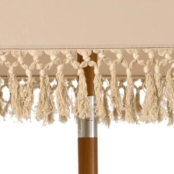 Taupe Pink Tassel Parasol, 3 of 4