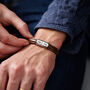 Personalised Men's Infinity Steel And Leather Bracelet, thumbnail 1 of 5