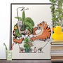 Tiger Reading In The Bath, Funny Bathroom Home Decor, thumbnail 1 of 7