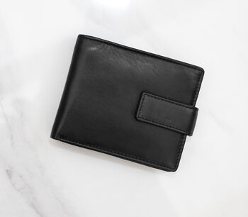 Personalised Men's Leather Tri Fold Wallet With Rfid, 5 of 12