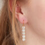White Moonstone Five Pebble Drop Earrings, thumbnail 2 of 6
