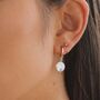 Pearl And Turquoise Charm Hoop Earrings, thumbnail 5 of 7