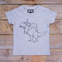 Bear And Dinosaur Daddy And Baby Organic T Shirt Set, thumbnail 2 of 4