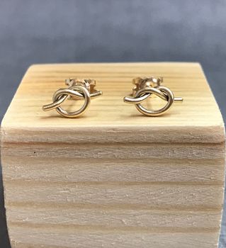 Yellow Gold Love Knot Earrings, 3 of 3