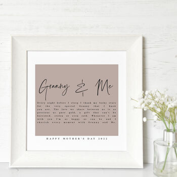 Personalised Grandma And Me Print With Verse, 3 of 4