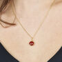 18ct Gold Plated Carnelian Crystal July Necklace, thumbnail 2 of 3