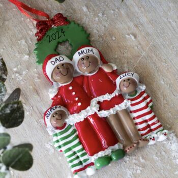 Personalised Dark Skin Family Hanging Decoration, 2 of 2