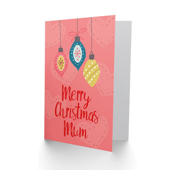 Baubles Love Hearts For Mum Christmas Card, 2 of 4