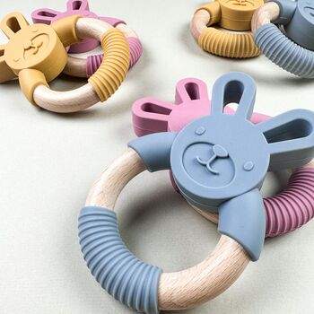 Silicone And Beech Wood Bunny Teether, 3 of 7