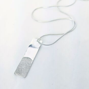 Recycled Silver Fingerprint Tag Necklace, 2 of 8