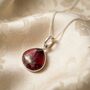 Garnet January Birthstone Sterling Silver Necklace, thumbnail 1 of 3