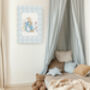 Bunny Rabbit Pastel Blue Set Of Two Nursery Art Prints, thumbnail 4 of 5