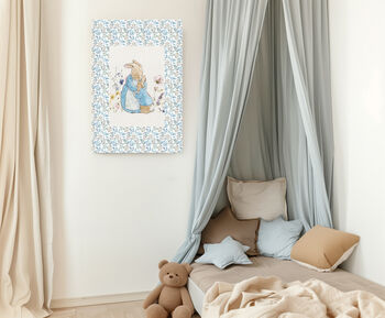Bunny Rabbit Pastel Blue Set Of Two Nursery Art Prints, 4 of 5