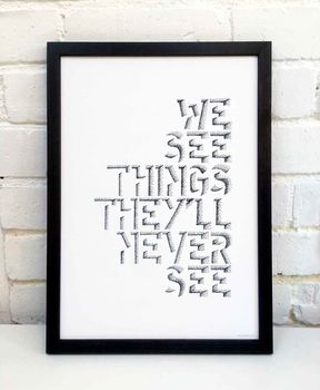 'We See Things' Oasis Lyrics Typography Print, 4 of 7