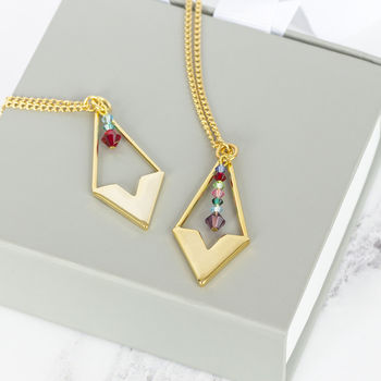 Gold Plated Family Birthstone Pendulum Necklace, 6 of 12
