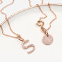 18ct Rose Gold Plated And Crystal Initial Necklace, thumbnail 2 of 4
