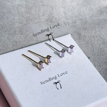 Amethyst Gemstone Stud Earrings Gift For Her, 4 of 4