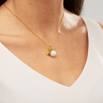 Pearl Necklace In Gold Vermeil With Monogram Charm, 8 of 11