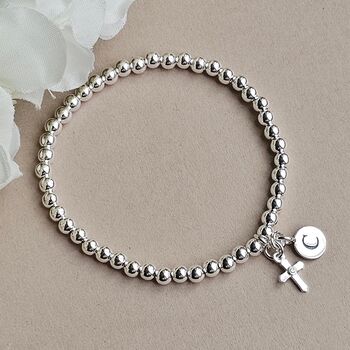 Personalised Baptism Cross Charm Bracelet And Token, 2 of 3