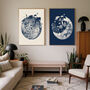 Set Of Two Moon Flower Celestial Art Prints, thumbnail 1 of 4