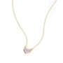 Gold Plated Sterling Silver Heart Lilac Enamel Necklace, thumbnail 2 of 4