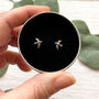 Sterling Silver Swallow Earrings In A Gift Tin, thumbnail 1 of 10