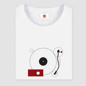 Turn White Organic Record Player T Shirt, 2 of 6