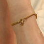 Golden Brass Braided Slim Foot Indian Payal Anklet, thumbnail 2 of 5