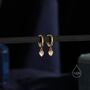 Sterling Silver Moonstone Droplet Huggie Hoop Earrings, thumbnail 3 of 11